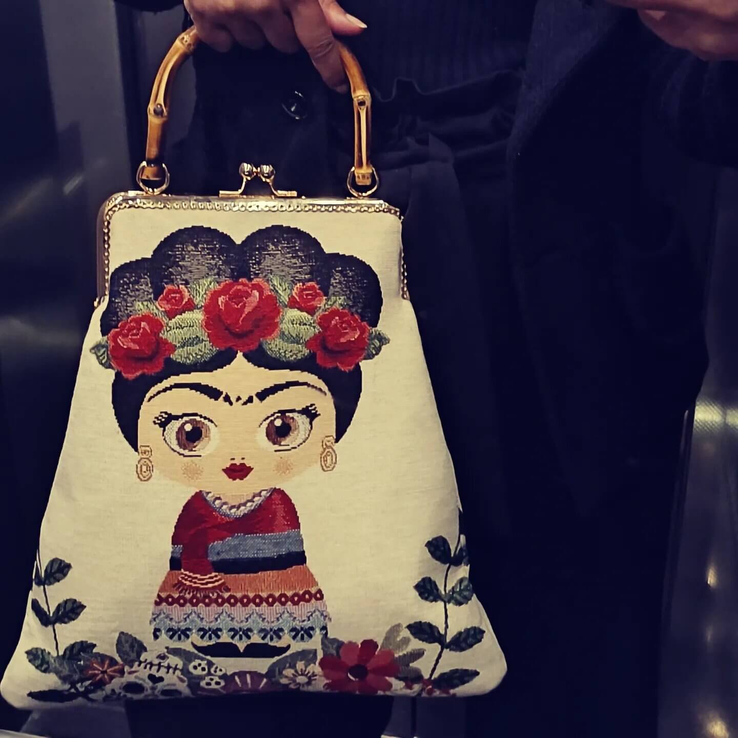 Borsa artigianale in tessuto Frida Kalho