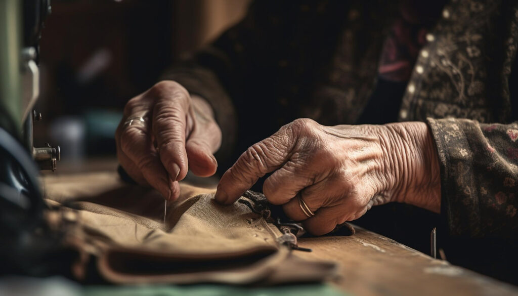 L'artigianato di Cachi Boutique. Artigiana lavorando